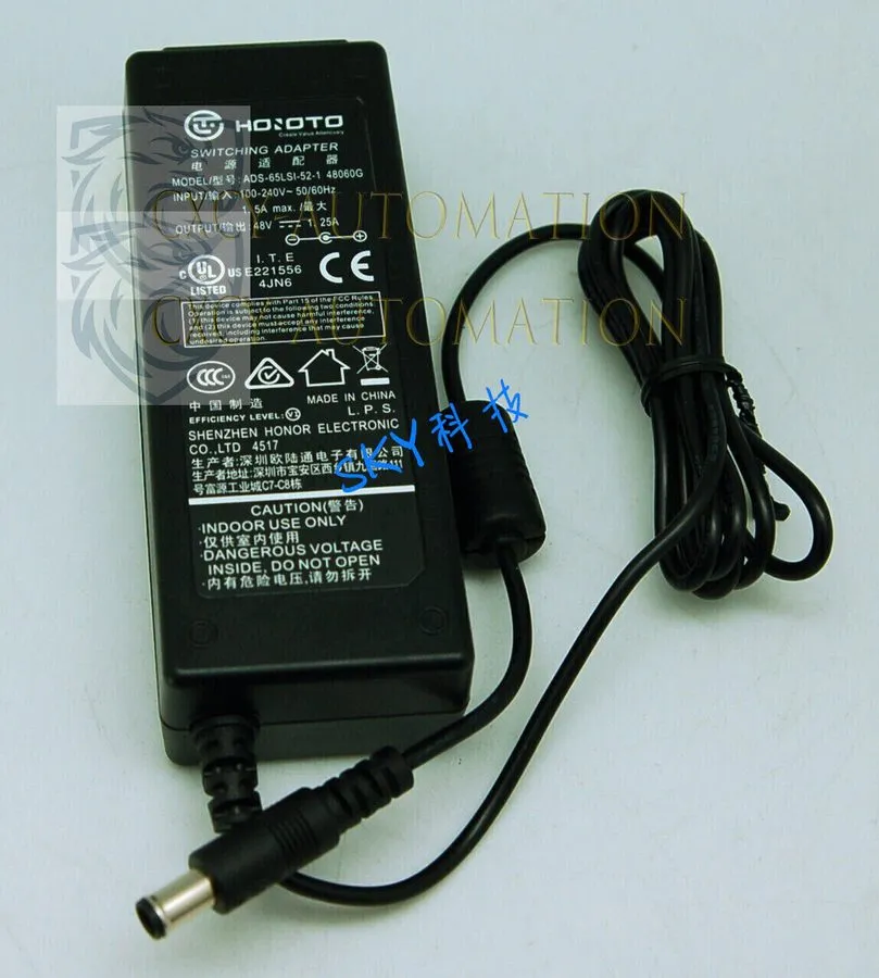 Блок питания Dahua ADS-65LSI-52-1 video camera adapter 48V 1.25A with pin power 