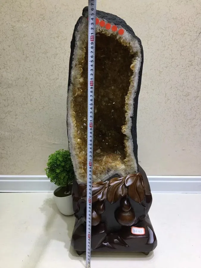 Лабораторный прибор 73.92LB Natural citrine geode quartz cave crystal Cathedrals — фото лота 1