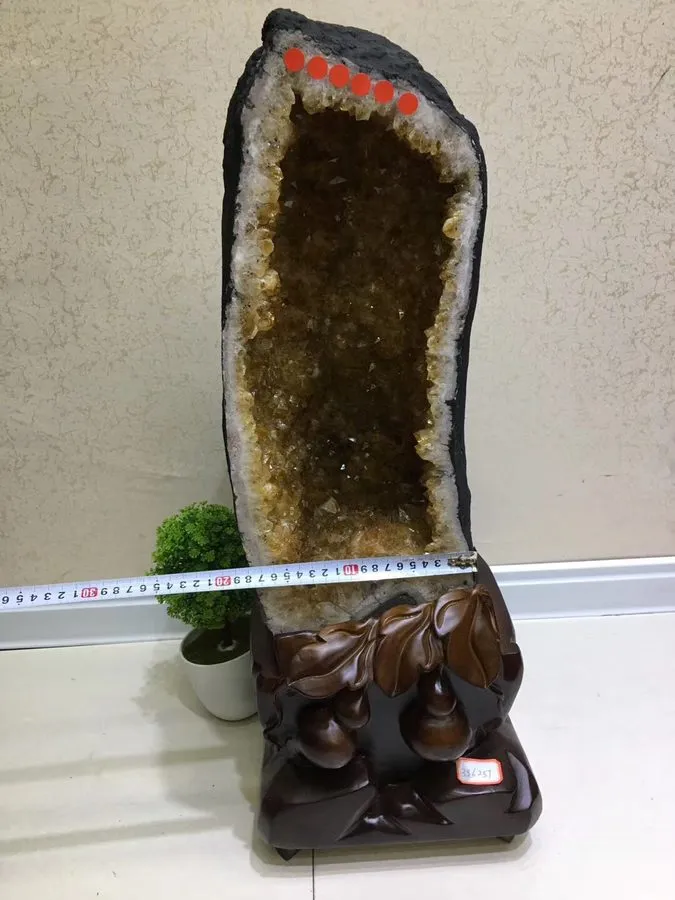 Лабораторный прибор 73.92LB Natural citrine geode quartz cave crystal Cathedrals — фото лота 2