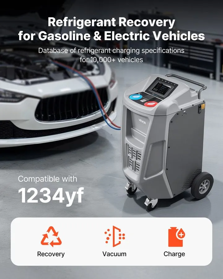 Станция обслуживания кондиционеров VEVOR Fully Automatic Refrigerant Recovery Ma