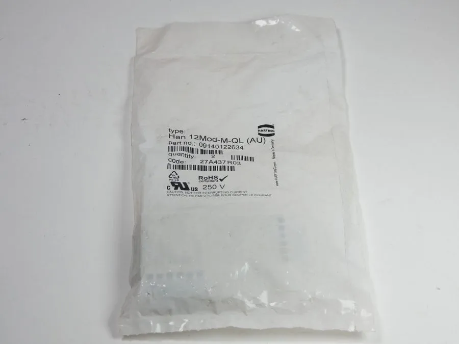 Разъём Harting 09140122634 Han DD Male Quick-Lock Module Connector Plug 2 — фото лота 2