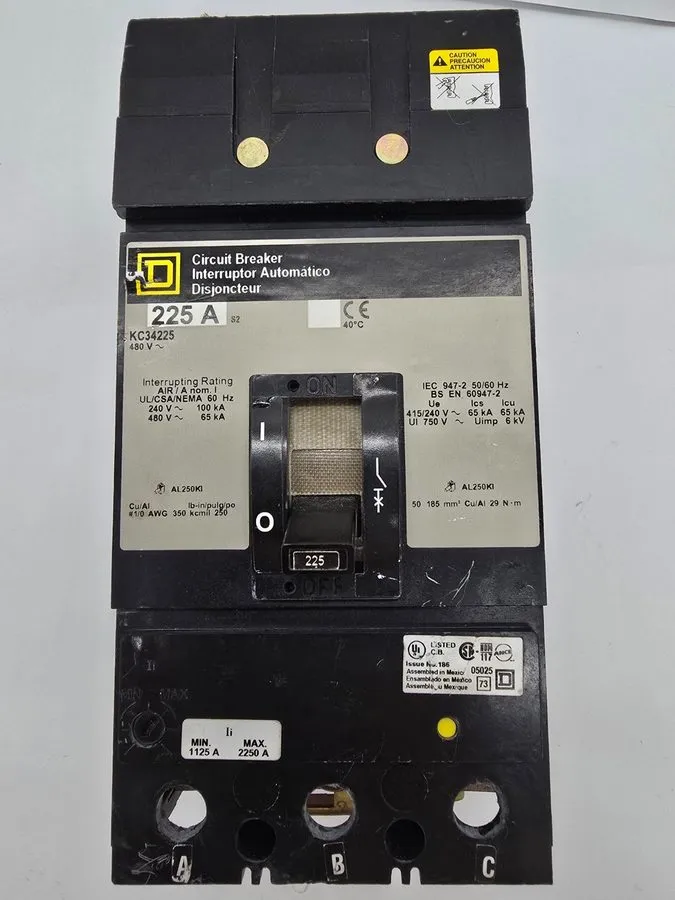 Автоматический выключатель Square D I-Line KC34225 3 Pole 225 Amp 480V Circuit B