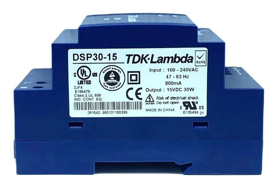 Блок питания TDK LAMBDA DSP30-15 DIN RAIL POWER SUPPLY 100-240VAC 47-63HZ 800MA  — фото лота 2