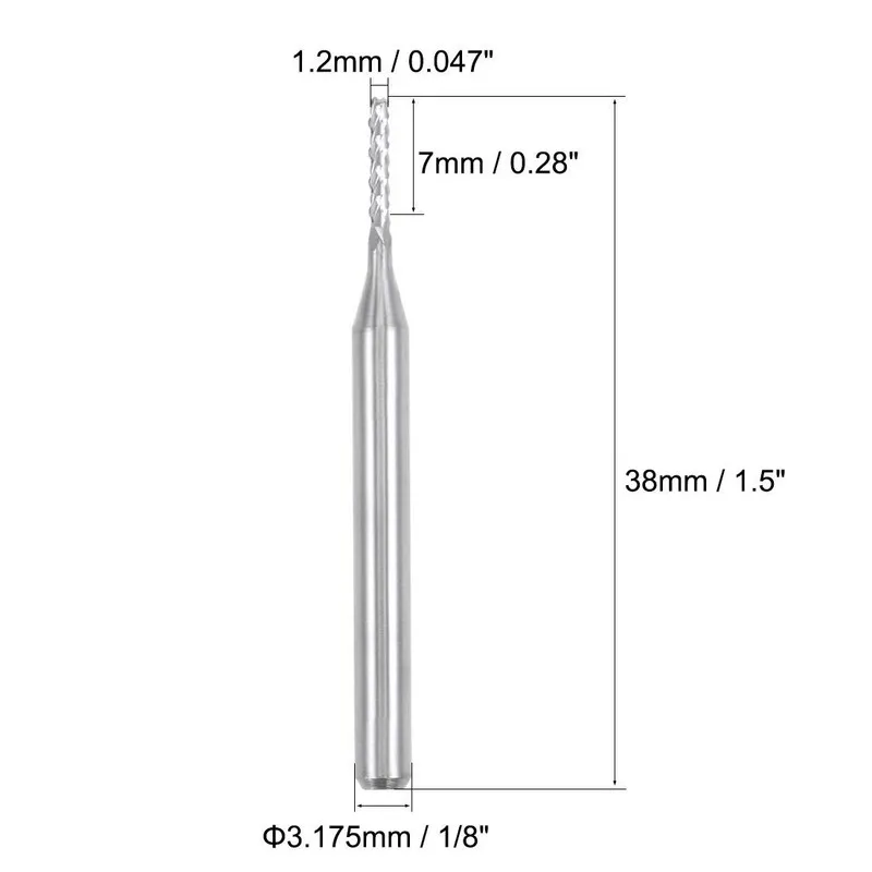 Режущий инструмент uxcell 1.2mm Carbide End Mill Engraving Milling Cutter CNC 1.