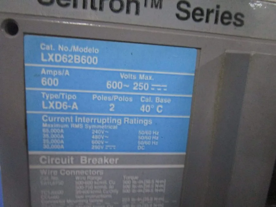 Автоматический выключатель SIEMENS SENTRON SERIES CIRCUIT BREAKER LXD62B600 600A