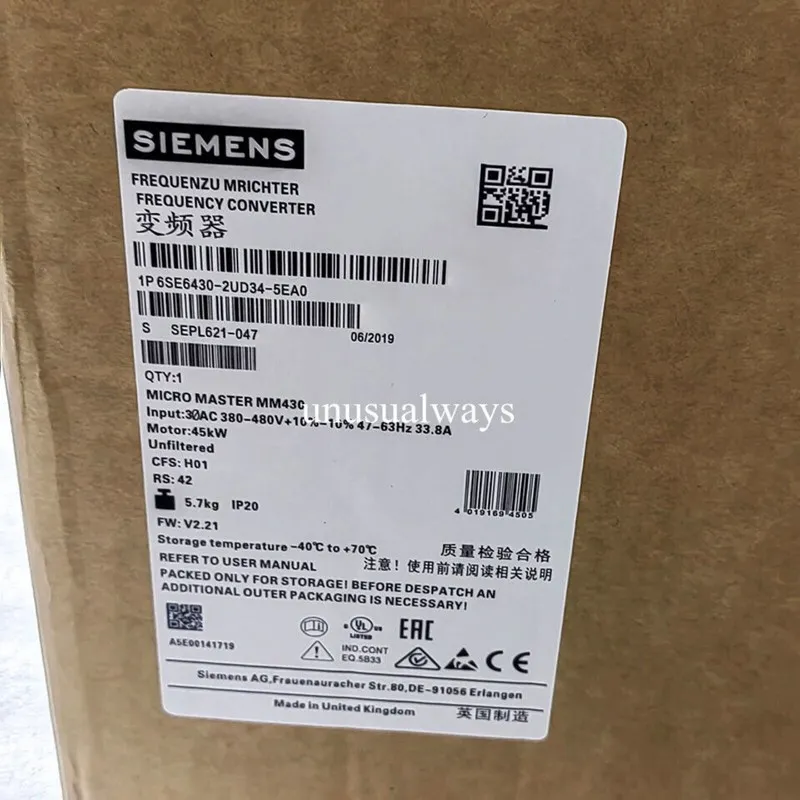 Частотный преобразователь Siemens 6SE6430-2UD34-5EA0 MICROMASTER 430 Nofilter