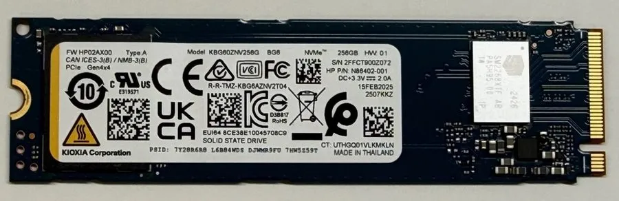 SSD-накопитель KIOXIA 256GB SSD NVMe M.2 2280 BG6 PCIe Gen4 x4 KBG60ZNV256G 100%