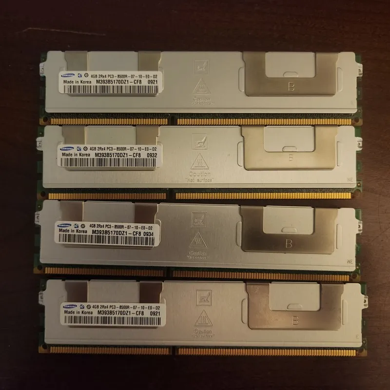Модуль памяти Samsung 16GB (4x4GB) 2Rx4 DDR3 PC3-8500R ECC Server Ram M393B5170D