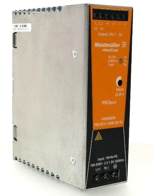 Блок питания Weidmüller 1469480000 PRO ECO DC DIN-Rail Power Supply 120W 24VDC 5