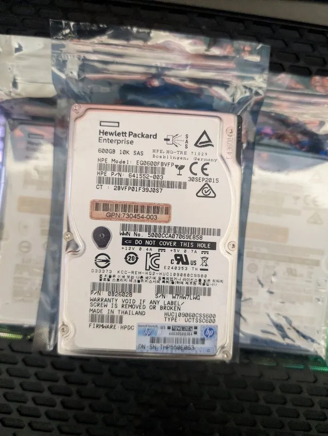 Жёсткий диск HP 600GB 2.5" 10k 6G DP SAS HDD Hard Drive EG0600FBVFP 641552-003 — фото лота 1