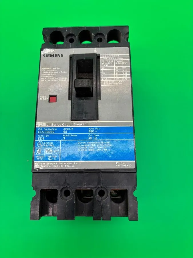 Автоматический выключатель Siemens Sentron ED43B080 Circuit Breaker 80A 3-Pole 4