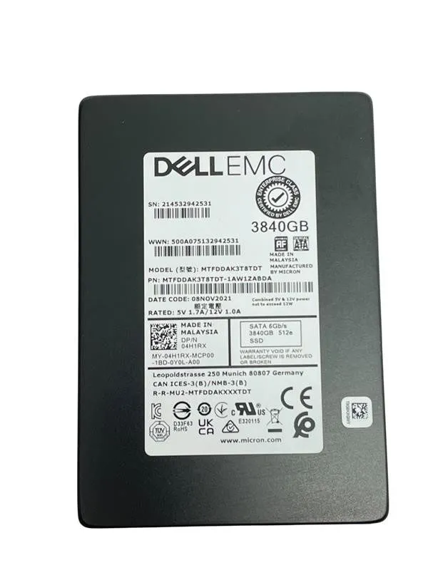SSD-накопитель Dell 59YY0 Micron MTFDDAK3T8TDT 3.84TB 2.5" 6Gbps Mixed Use SED S
