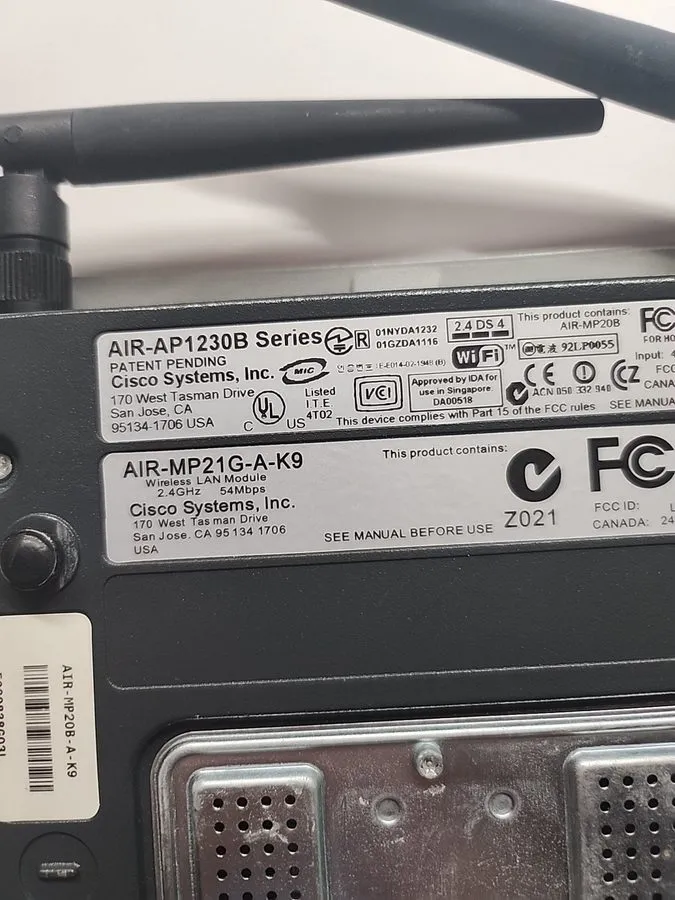 Точка доступа Wi-Fi CISCO AIR-AP1230B AIR-AP1230B-E-K9 WIRELESS ACCESS POINT (U2 — фото лота 2