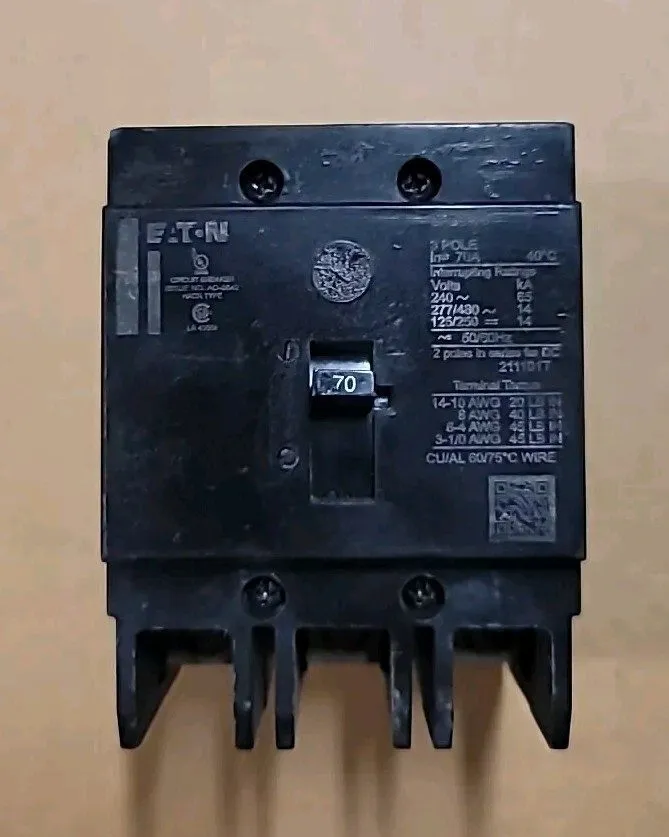 Автоматический выключатель Westinghouse GHB3070 3 Pole 70 Amp 480V AC Circuit Br