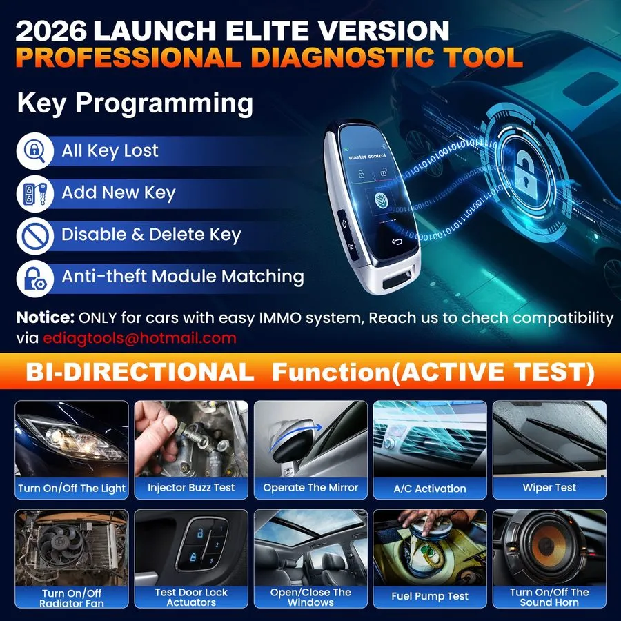 Диагностический сканер LAUNCH Creader Elite2.0 Bidirectional Diagnostic Tool Sca