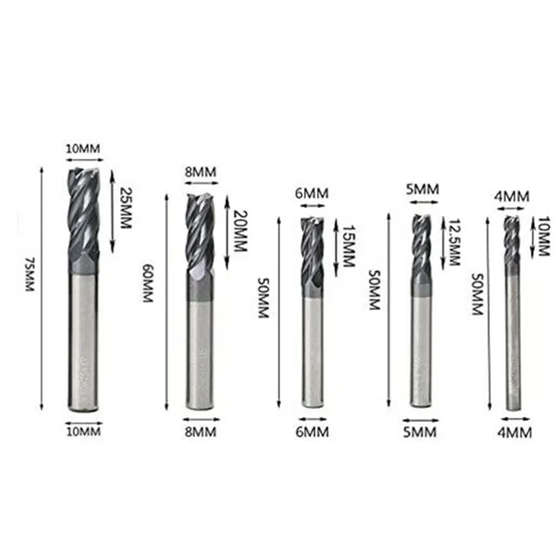 Оборудование ЧПУ HRC45 2.5mm CNC Carbide End Mill 4-Fulte Mill Cutter,Tungsten E