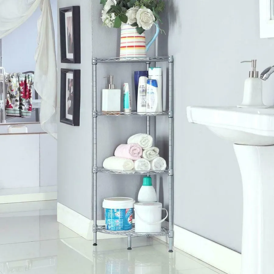 Стойка/шкаф 4-Tier Metal Wire Storage Shelves, Adjustable Standing Storage Rack  — фото лота 2