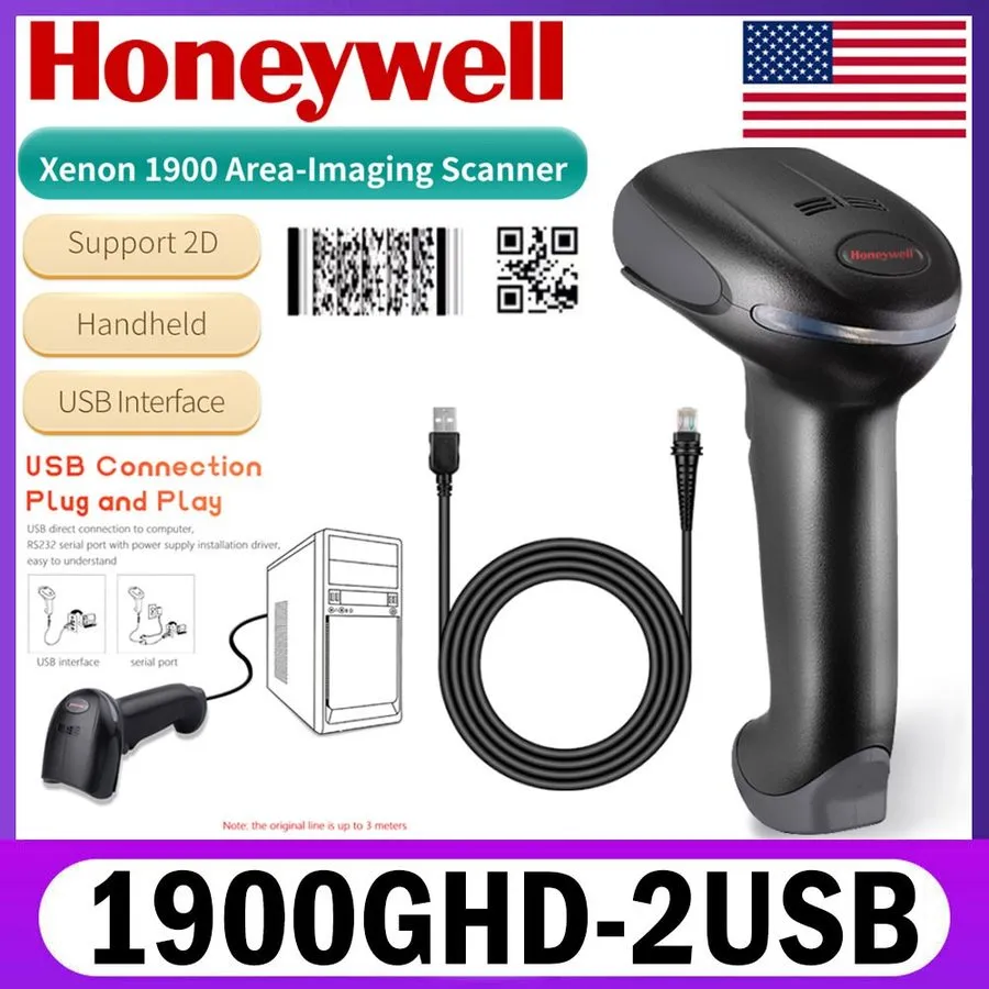 Сканер штрих-кода Honeywell 1900GHD-2USB Xenon 2D Area Imager Handheld USB Barco