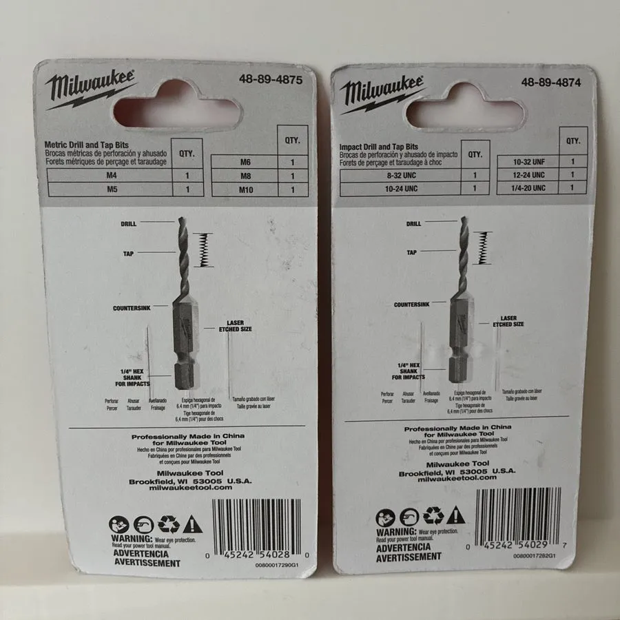 Режущий инструмент Milwaukee SHOCKWAVE Metric Impact Drill Tap Set 48-89-4875