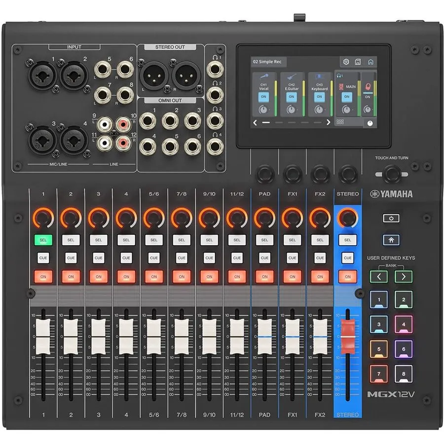 Микшерный пульт Yamaha Pro Audio MGX12V B 18-Channel Compact Digital Mixing Cons — фото лота 1