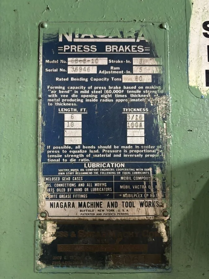 Оборудование ЧПУ 6' X 5/32" EXCELSIOR "60-6" 60-TON MECHANICAL PRESS BRAKE w/50"