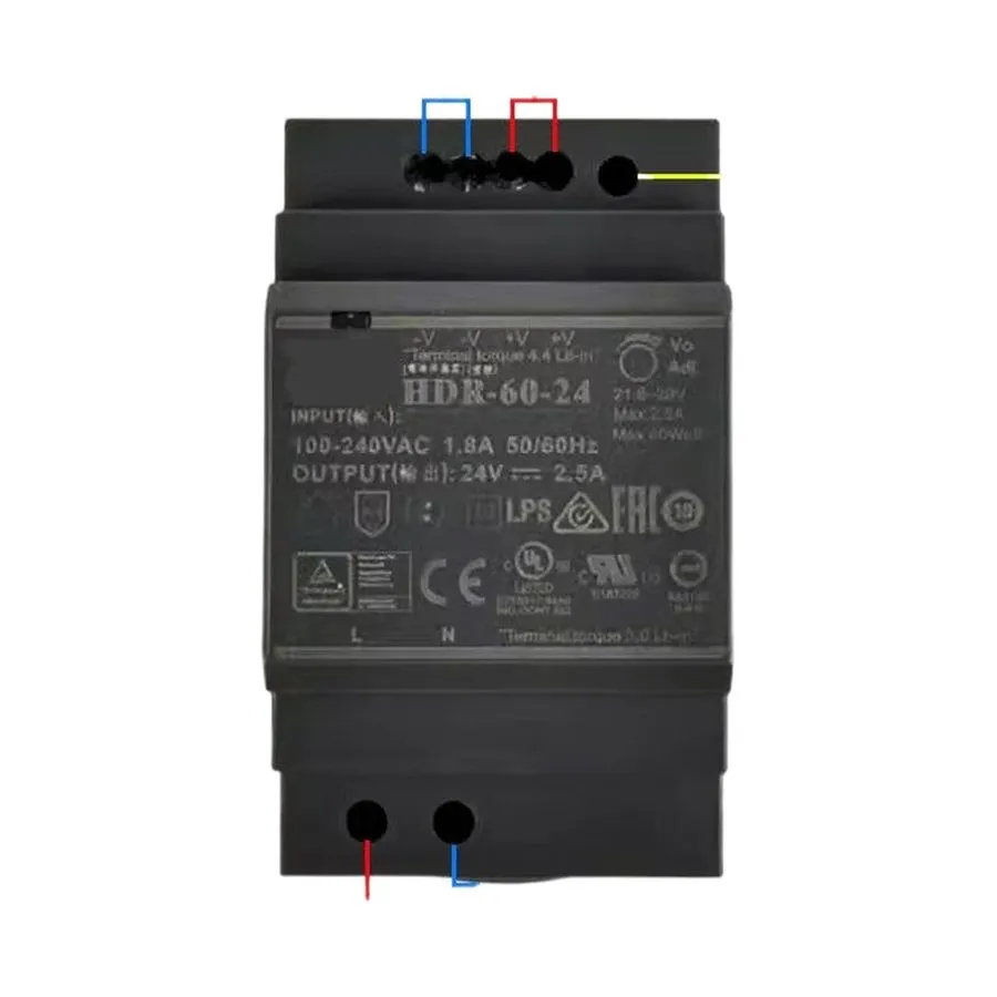 Блок питания Mean Well HDR-60-24 Ultra Slim DIN Rail Power Supply 100~240VAC to