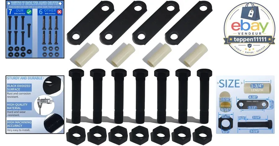 Такелажная скоба Traile Shackle Kit 3500lb-7200lb Axles 3-1/8" Straps 7 Bolts Nu