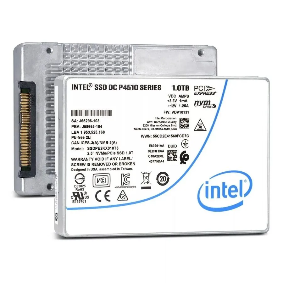 SSD-накопитель SSDPE2KX010T8 Intel DC P4510 1TB NVMe PCIe 3.1x4 3D TLC 2.5" 15mm