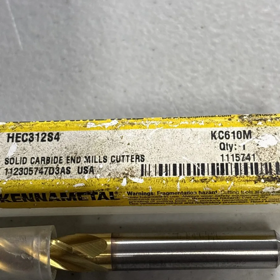 Режущий инструмент HEC312S4 KENNAMETAL 5/16" Carbide Endmill 5/16" Shank KC610M
