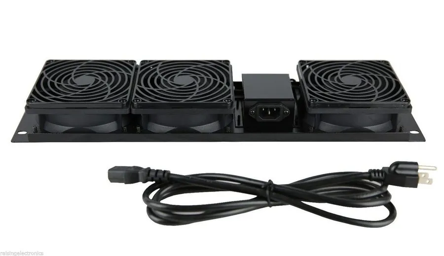 Вентилятор 3U Rack Mount Cooling Unit 3 Fans 19" Server Cabinet Fan System 220CF — фото лота 1