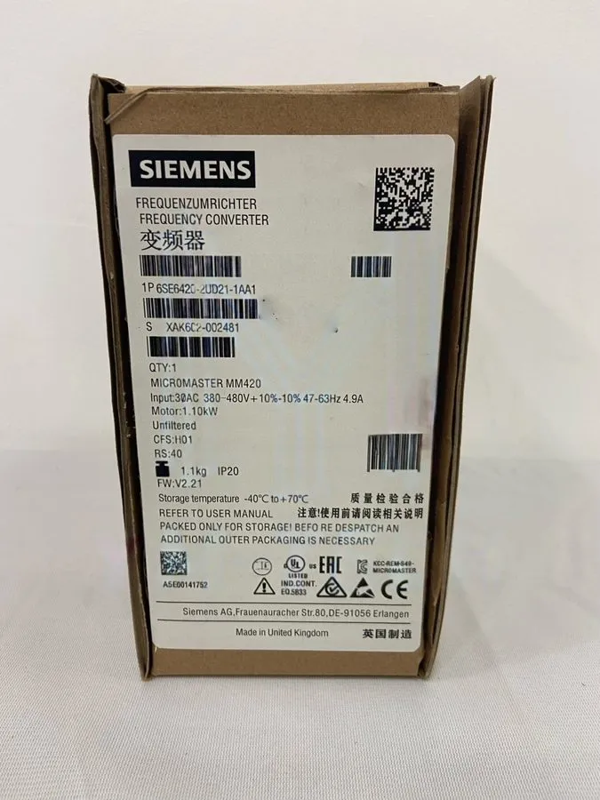 Частотный преобразователь 6SE6420-2UD21-1AA1 Siemens MICROMASTER
