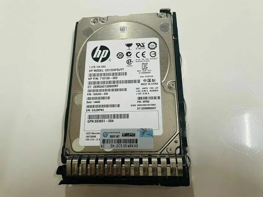 Жёсткий диск HP 1.2TB 10K 6G 2.5INCH DP ENT SAS HDD 693648-B21 WIPED — фото лота 1