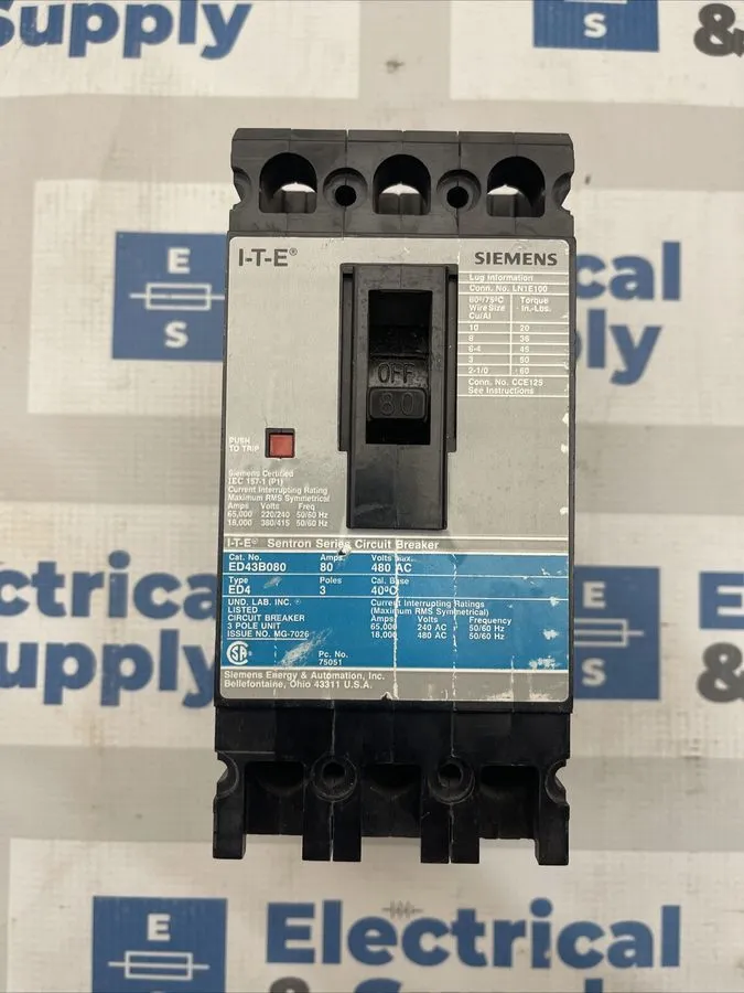 Автоматический выключатель Siemens Sentron ED43B080 Circuit Breaker 80A 3-Pole 4