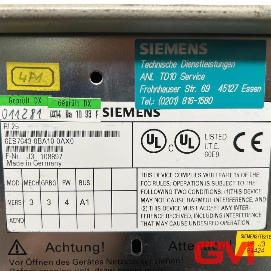 Фото лота 6ES7643-0BA10-0AX0 от продавца №49517