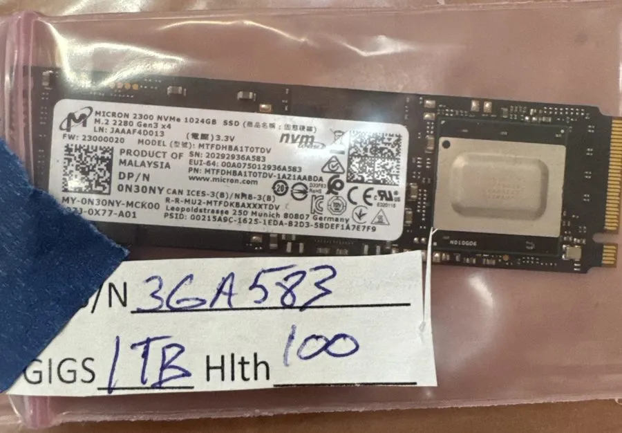 SSD-накопитель Micron Technology 1TB M.2 NVMe MTFDHBA1T0TDV Internal SSD 100% He