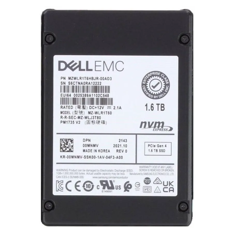 SSD-накопитель Samsung PM1735 1.6TB DELL SSD 2.5" U.2 NVMe PCIE MZ-WLR1T60 MZWLR
