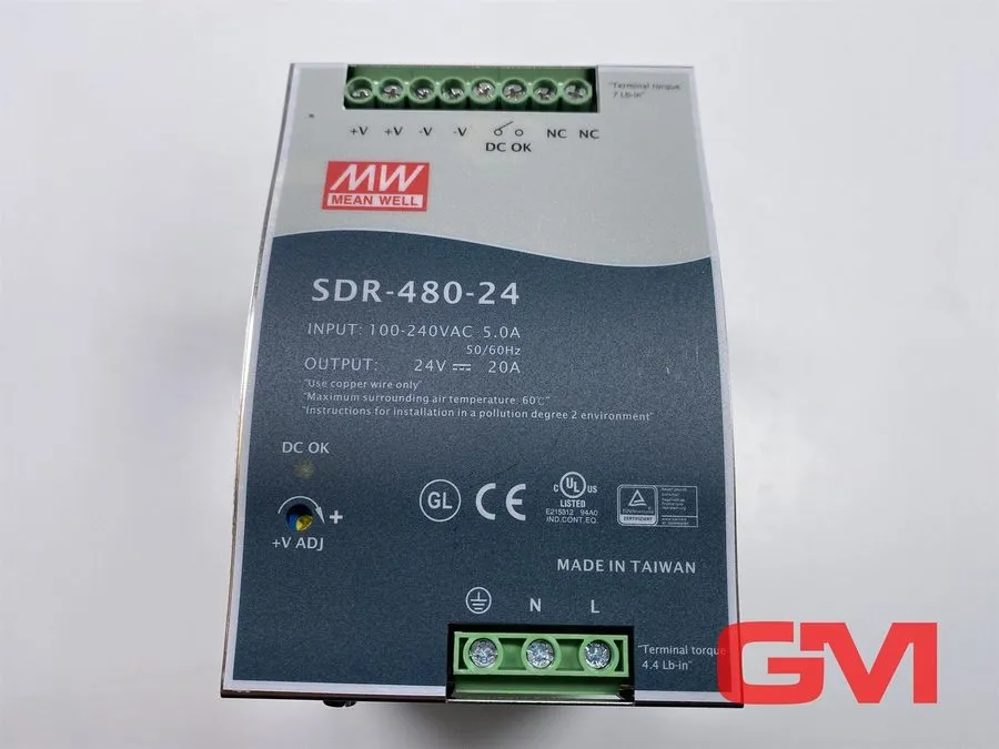 Блок питания MEAN WELL SDR-480-24 DIN Rail Power Supply 24V 20A 480W 100-240VAC