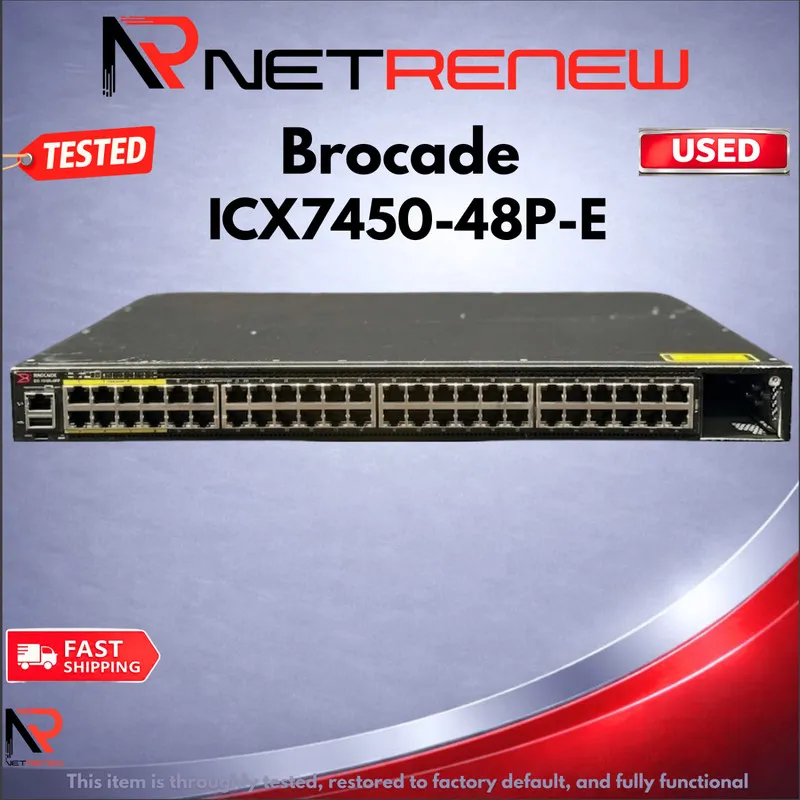 Коммутатор Brocade ICX7450-48P-E Switch 48-port 1 GbE Switch PoE+