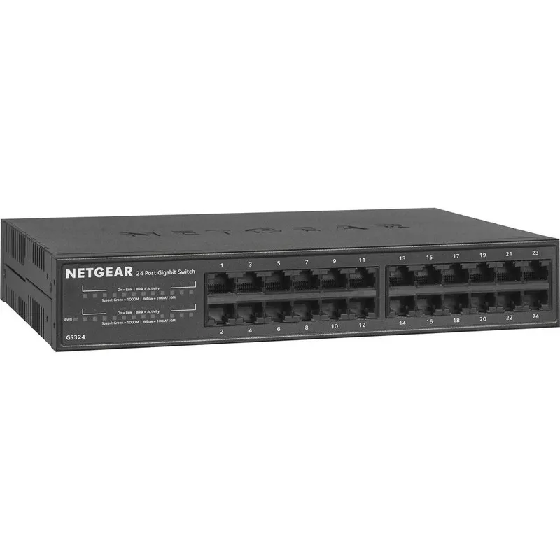Коммутатор NETGEAR GS324-200NAS 24-Port Gigabit Ethernet Unmanaged Switch Black