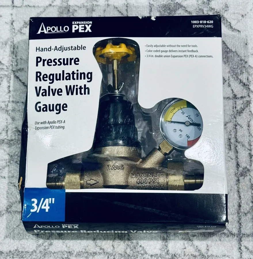 Клапан Apollo PEX EPXPRV34WG 3/4” Water Pressure Regulator Reducing VALVE w/Gaug
