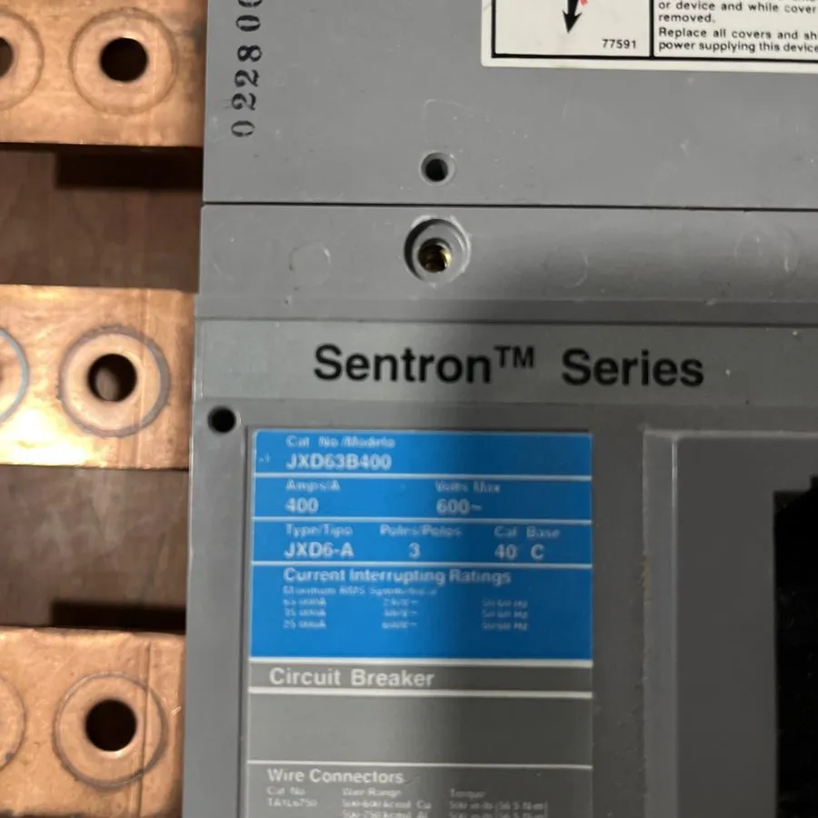 Автоматический выключатель SIEMENS SENTRON CIRCUIT BREAKER JXD63B400 400 AMP 3-P — фото лота 1