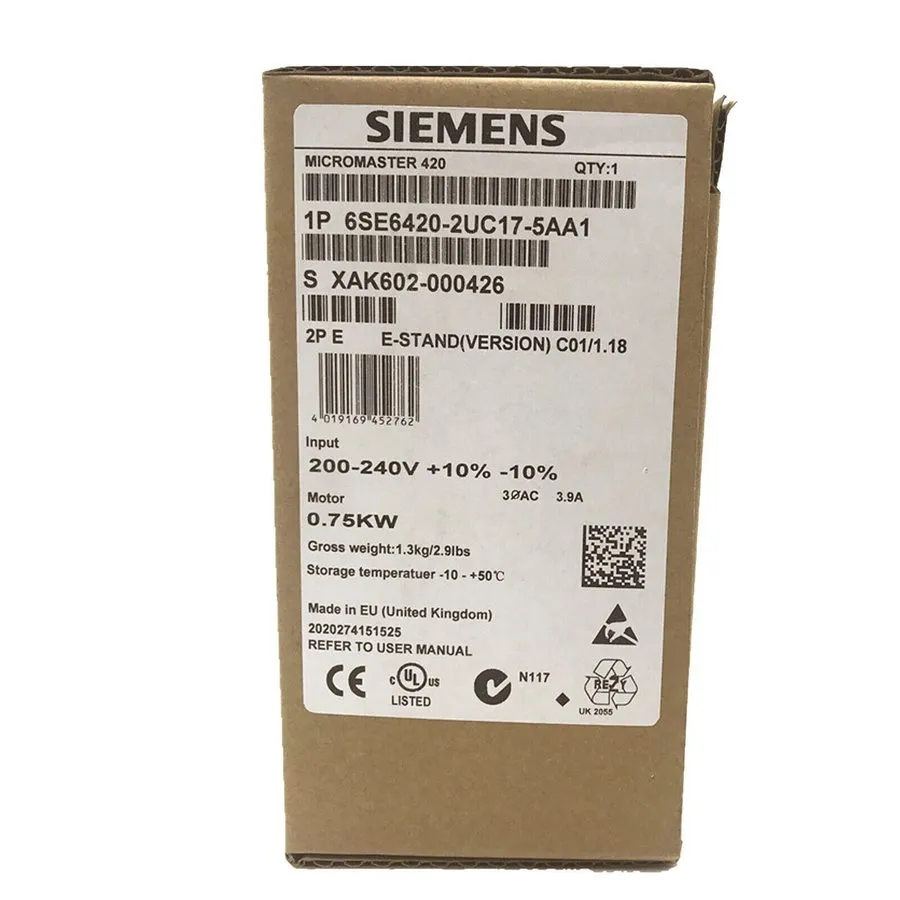 Частотный преобразователь Siemens 6SE6420-2UC17-5AA1 MICROMASTER420 without filt