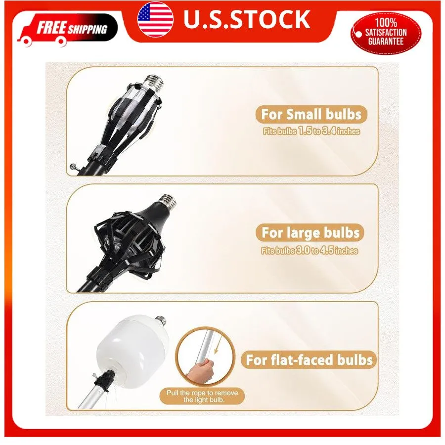Вакуумная присоска Buyplus 26FT Light Bulb Changer 5-20FT Telescopic Pole Basket