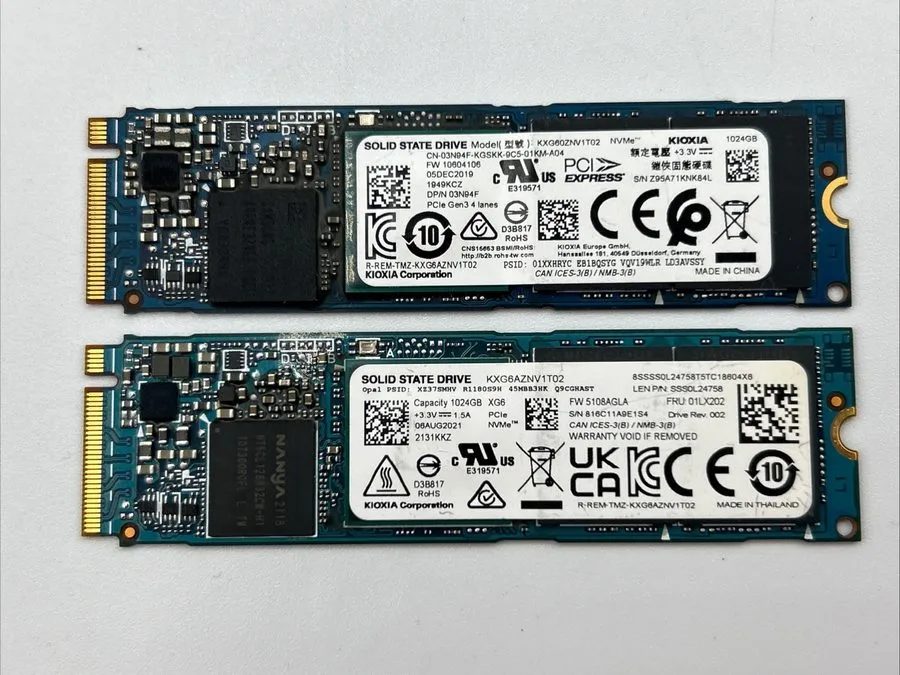 SSD-накопитель Lenovo KIOXIA 1TB NVMe M.2 SSD Solid State Drive KXG6AZNV1T02 — фото лота 2