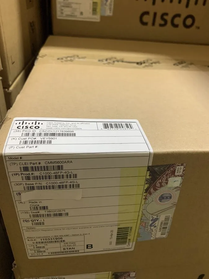 Коммутатор C1000-48FP-4G-L Cisco Catalyst 1000 with 48 Ports PoE+ 740W, 4 SFP Up