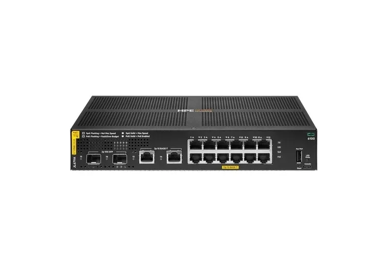 Коммутатор Aruba JL679A ABB 6100 12G Class4 PoE 2SFP+ 139W Switch 12-Port
