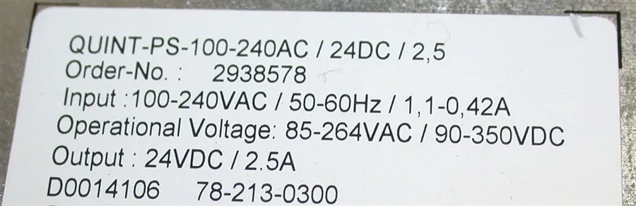 Блок питания Phoenix Power Supply QUINT-PS-100-240AC/24DC/2.5 2938578 OK