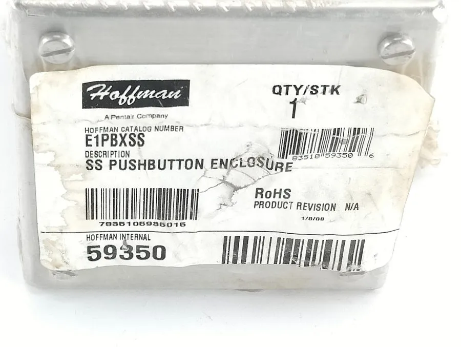 Монтажный шкаф Hoffman E1PBXSS, 4" x 4.75" x 4", 304 SS, One Hole, Pushbutton En