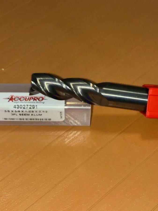 Режущий инструмент Accupro 43027291 5/8" Carbide End Mill 3 Flute 1-5/8" LOC Alu — фото лота 1
