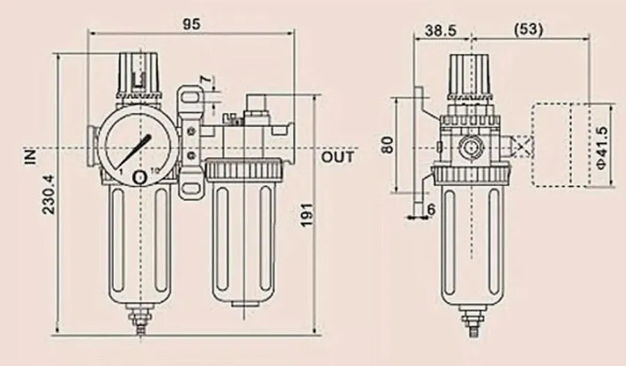 Трубопроводная арматура SFC-200 Pneumatic Air Filter Pressure Regulator lubricat